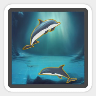 dolphin art Sticker